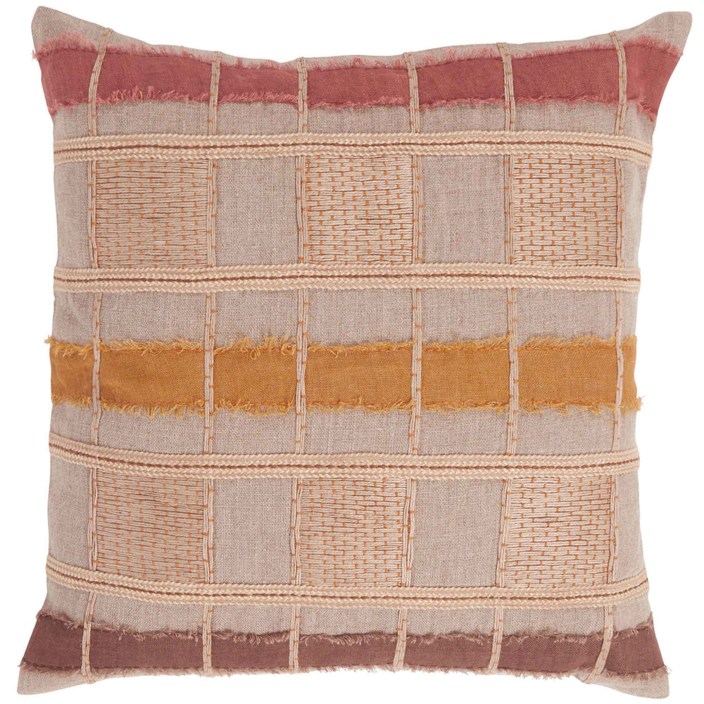 Stratton Pillow, Natural/Clay Multi