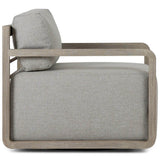 Stroud Outdoor Swivel Chair, Hayes Fog by Four Hands