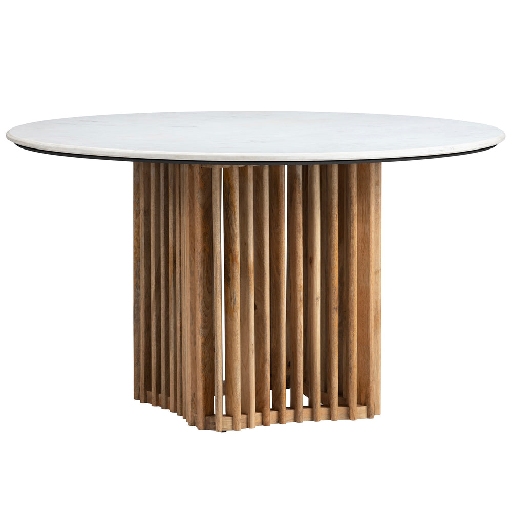 Sullivan Round Dining Table, White/Natural-Furniture - Dining-High Fashion Home
