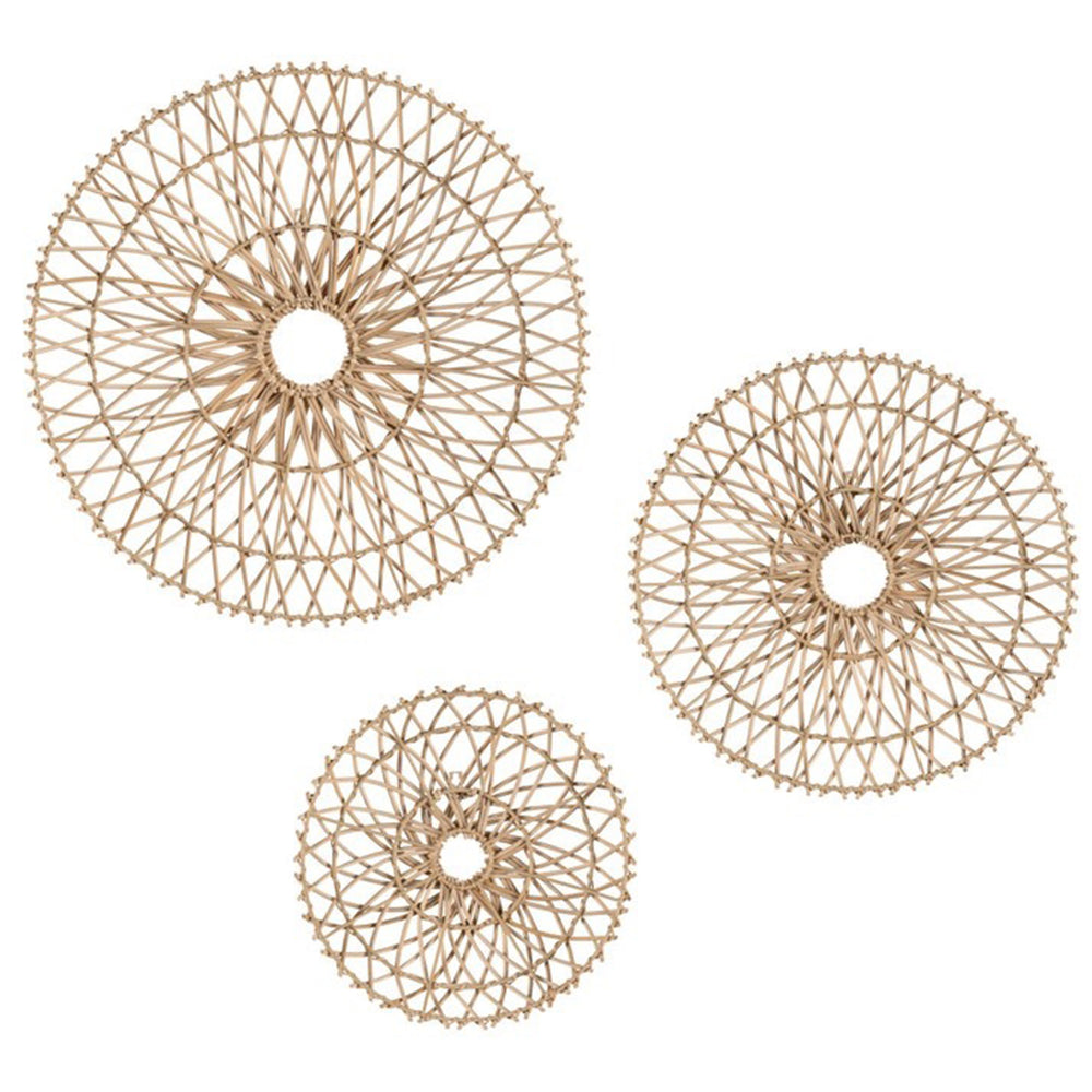 Sunburst Wall Decor, Natural, Set of 3