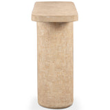 Suraya 55" Outdoor Console Table, Faux Travertine