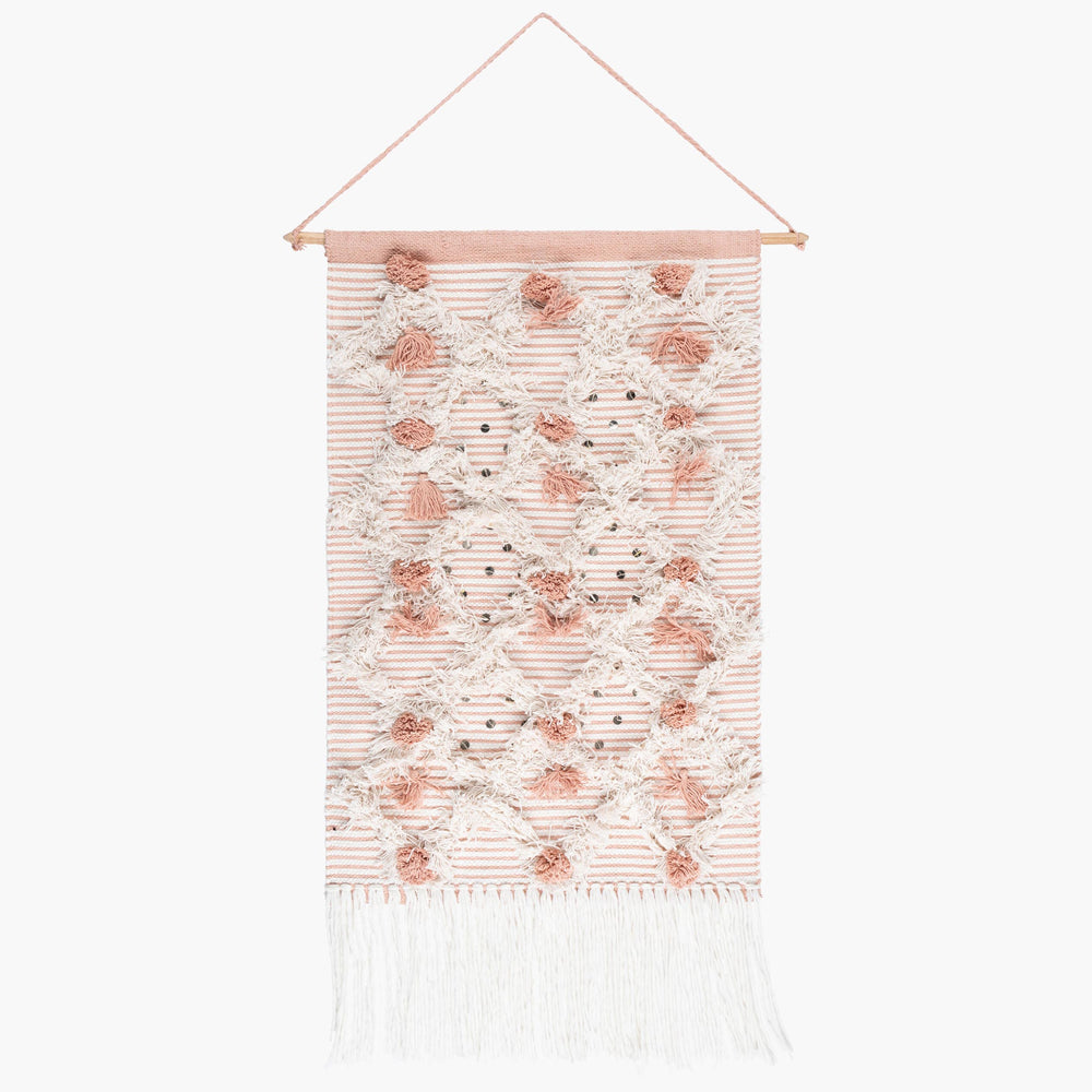 Surya Livabliss Wall Hanging Kari KAR-1000, White/Peach