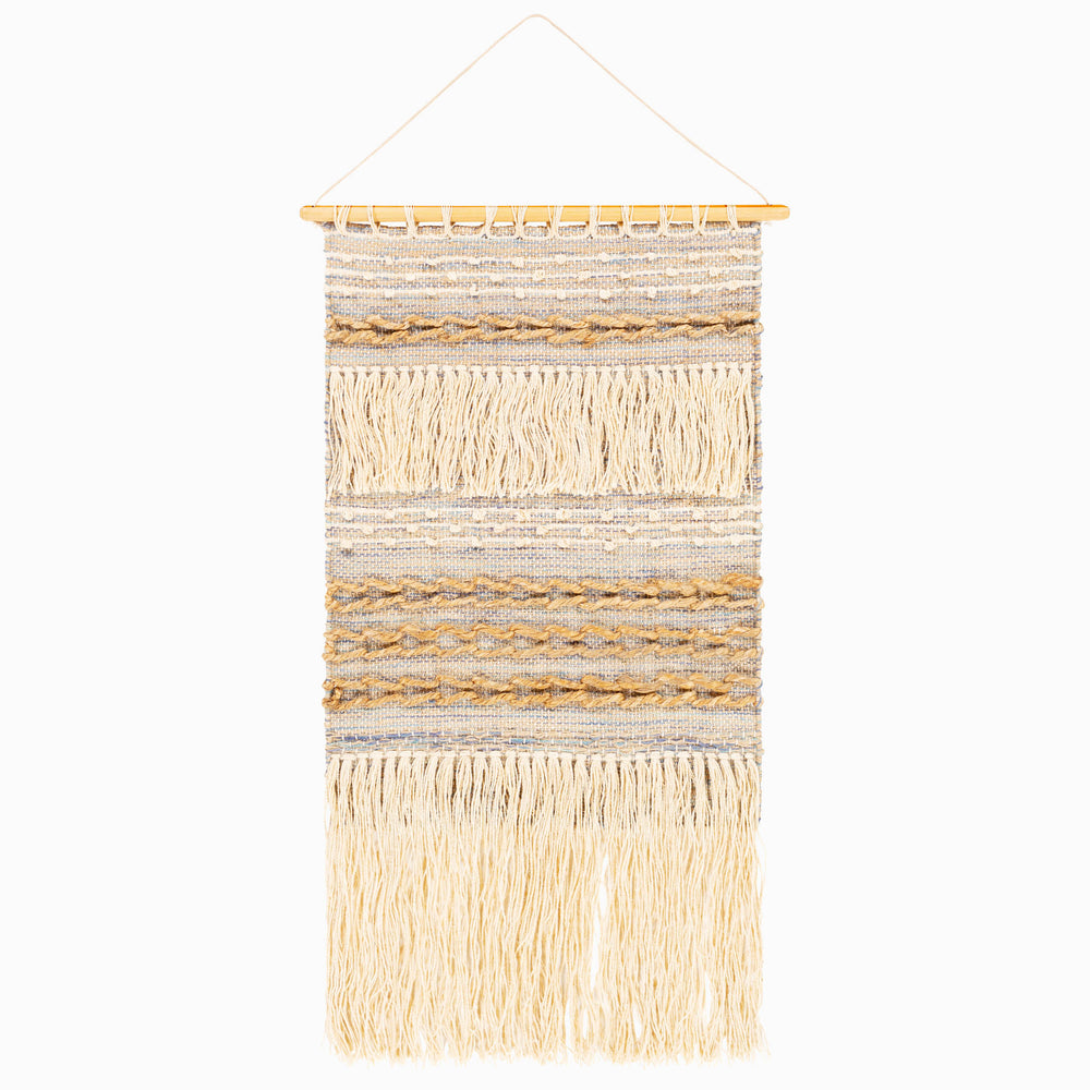 Surya Livabliss Wall Hanging Yavan YVA-1000, Tan/Ivory/Light Blue