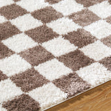 Surya Lovebliss Rug Fossay Shag FSG-2328, Brown/Ivory