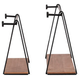 Swing-Like Wall Shelves, Black/Brown, Set of 2