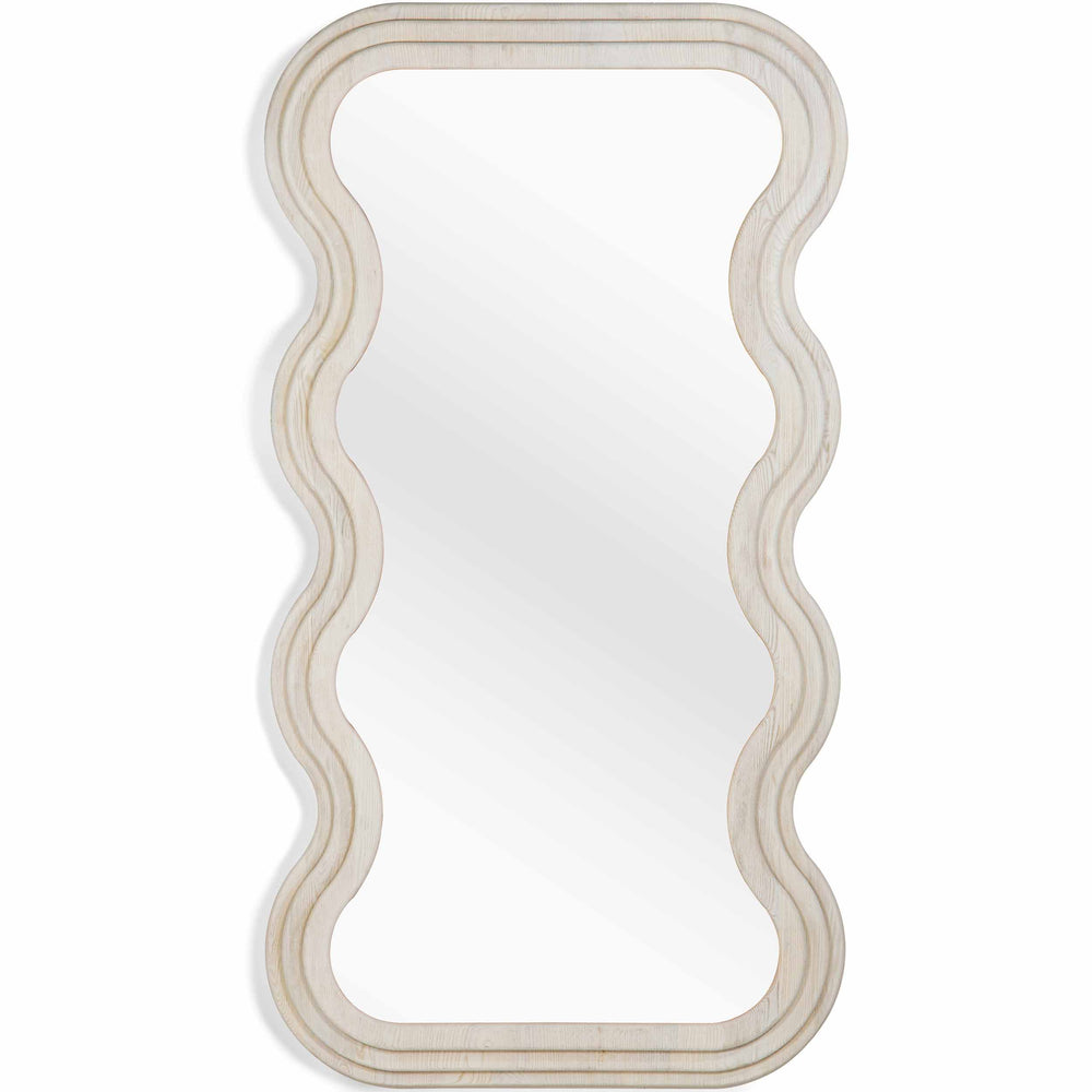 Swirl Floor Mirror, White