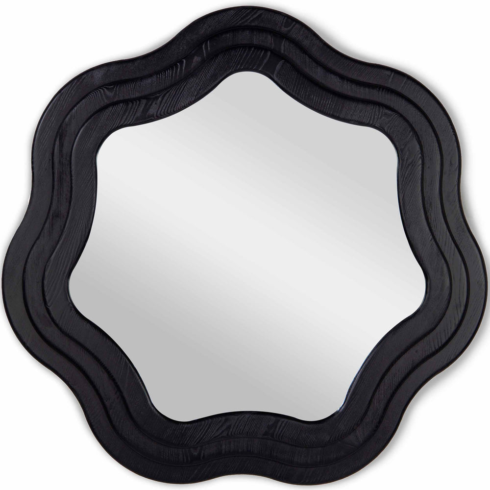 Swirl Round Mirror, Charcoal