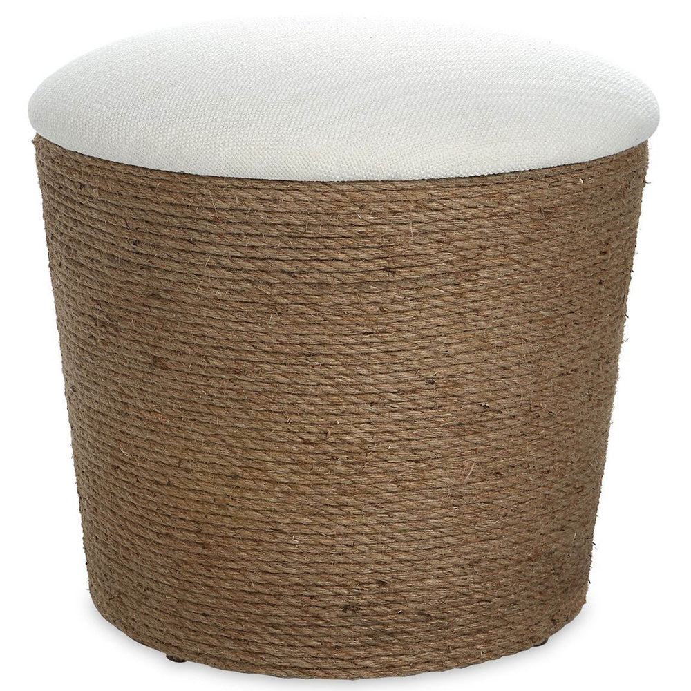 Sylas Ottoman, Off White-Furniture - Benches-High Fashion Home