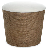 Sylas Ottoman, Off White-Furniture - Benches-High Fashion Home
