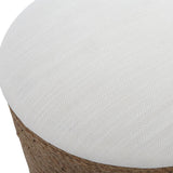 Sylas Ottoman, Off White-Furniture - Benches-High Fashion Home