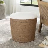 Sylas Ottoman, Off White-Furniture - Benches-High Fashion Home