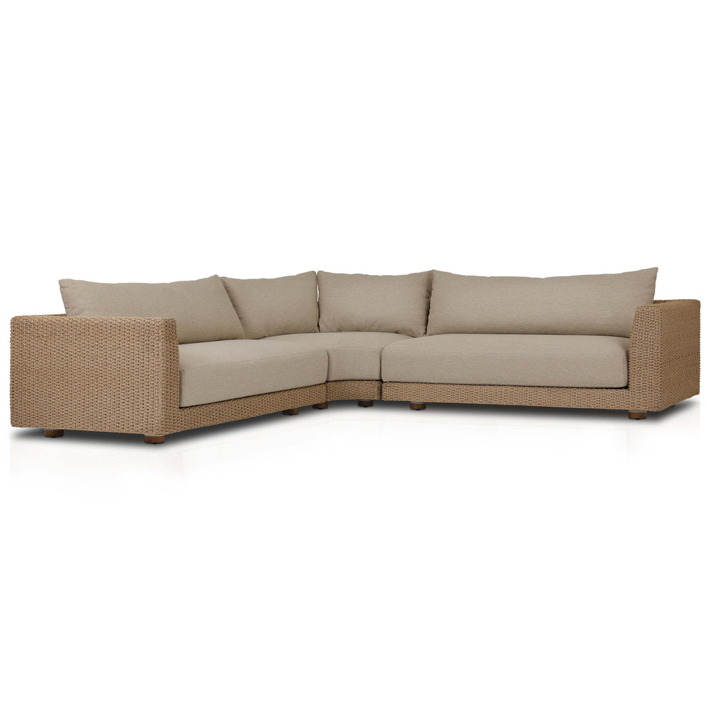 Sylvan 3 Piece Outdoor Sectional, Dove Taupe