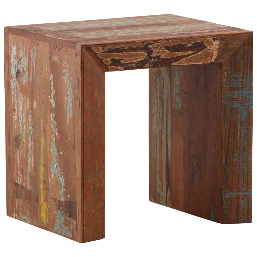 Sylvan Side Table, Distressed Medium Brown-Furniture - Accent Tables-High Fashion Home