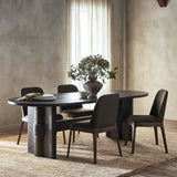 Sylvie Oval Dining Table, Brushed Dark Brown