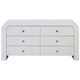 Hump 6 Drawer Dresser, White-Furniture - Bedroom-High Fashion Home