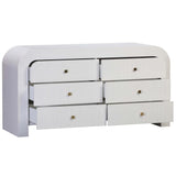 Hump 6 Drawer Dresser, White-Furniture - Bedroom-High Fashion Home