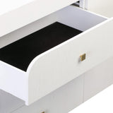 Hump 6 Drawer Dresser, White-Furniture - Bedroom-High Fashion Home