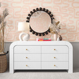 Hump 6 Drawer Dresser, White-Furniture - Bedroom-High Fashion Home