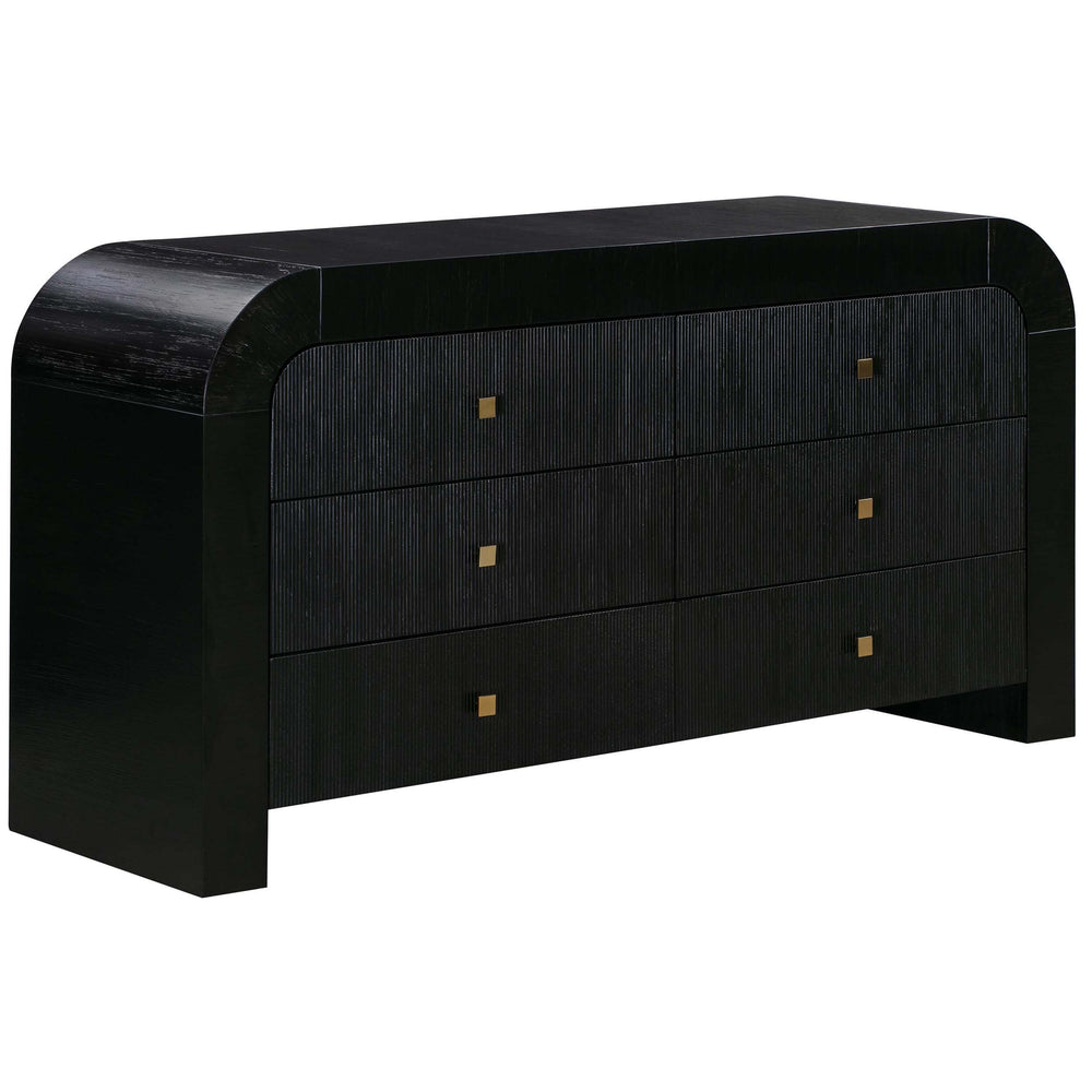 Hump 6 Drawer Dresser, Black-Furniture - Bedroom-High Fashion Home