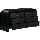 Hump 6 Drawer Dresser, Black-Furniture - Bedroom-High Fashion Home