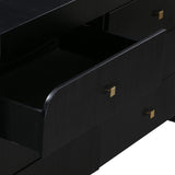 Hump 6 Drawer Dresser, Black-Furniture - Bedroom-High Fashion Home