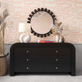 Hump 6 Drawer Dresser, Black-Furniture - Bedroom-High Fashion Home
