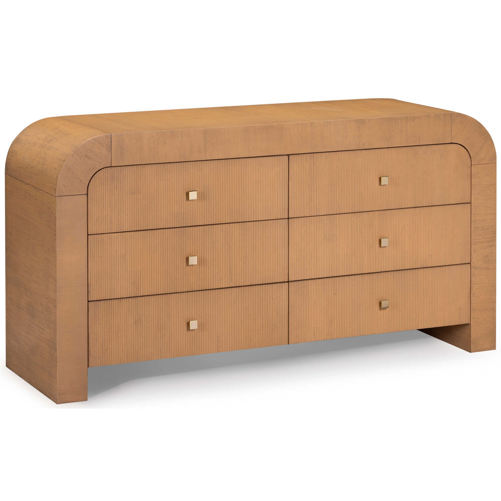 Hump 6 Drawer Dresser, Natural