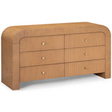 Hump 6 Drawer Dresser, Natural