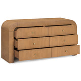 Hump 6 Drawer Dresser, Natural