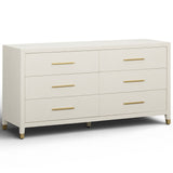 Dani 6 Drawer Dresser, Cream