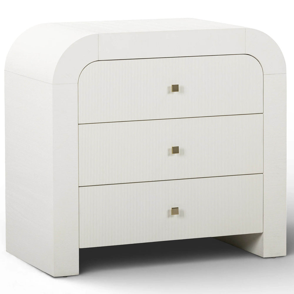 Hump 3 Drawer Bedside Chest, White