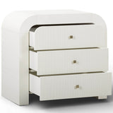 Hump 3 Drawer Bedside Chest, White