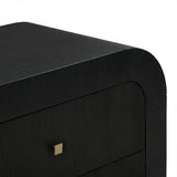Hump 3 Drawer Bedside Chest, Black