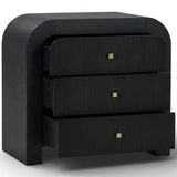 Hump 3 Drawer Bedside Chest, Black