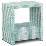 Tia Mother of Pearl Nightstand, Blue