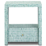Tia Mother of Pearl Nightstand, Blue