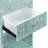 Prim Capiz Shell Nightstand, Blue