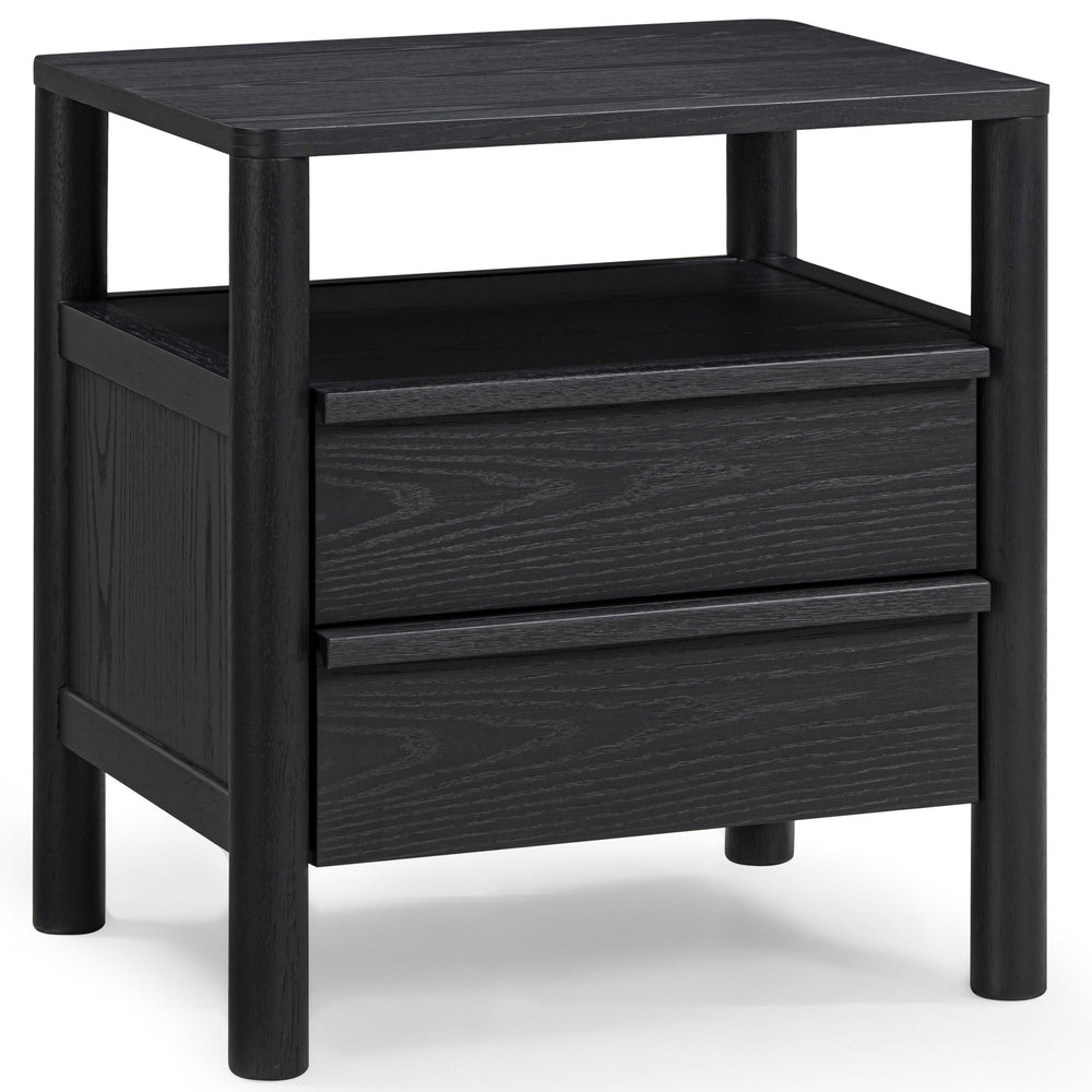 Tyra 2-Drawer Nightstand, Black