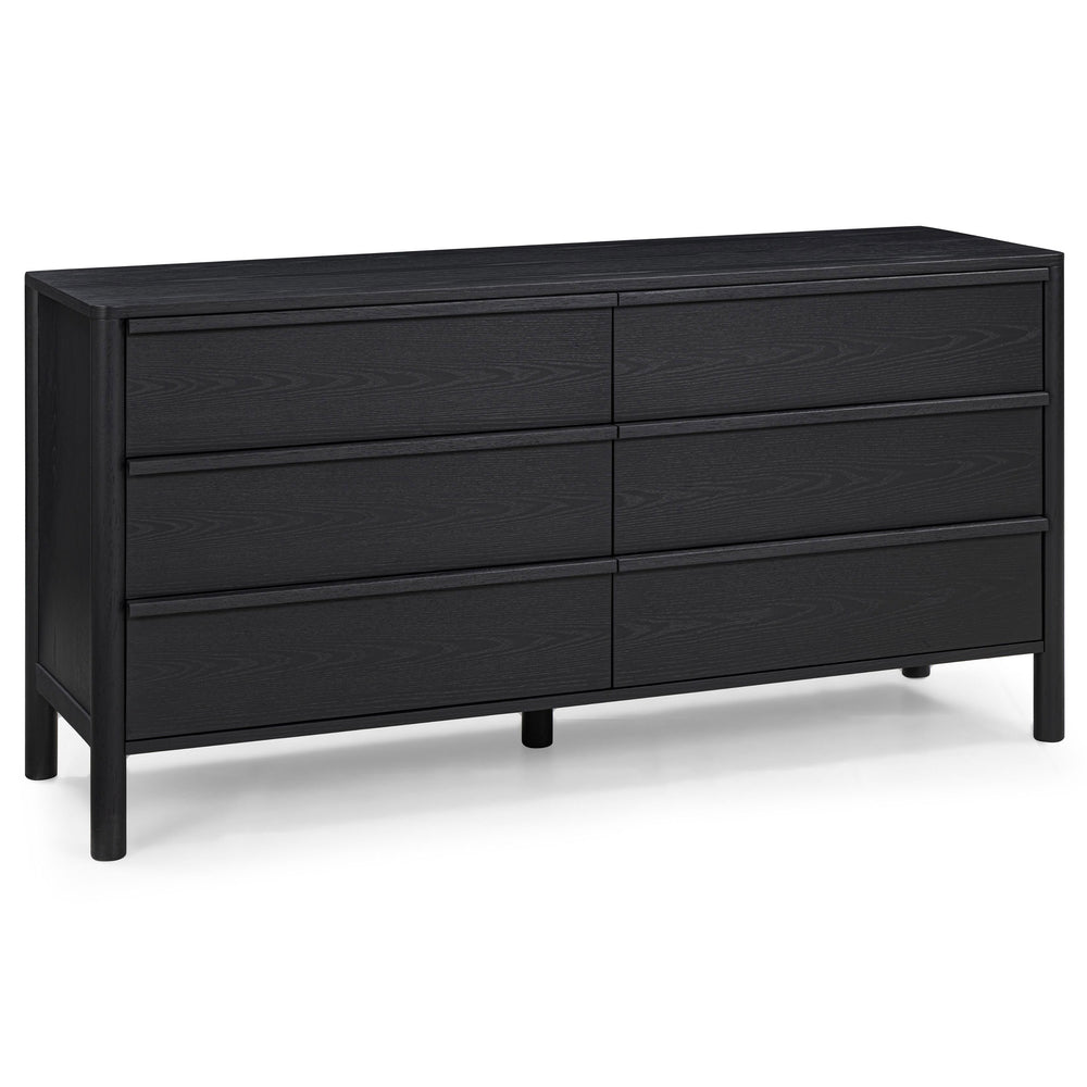Tyra 6-Drawer Dresser, Black