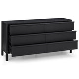 Tyra 6-Drawer Dresser, Black