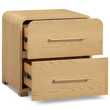 Marissa 2 Drawer Nightstand, Natural Ash