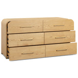 Marissa 6 Drawer Dresser, Natural Ash