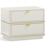 Julieta 2 Drawer Nightstand, Cream