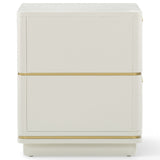 Julieta 2 Drawer Nightstand, Cream
