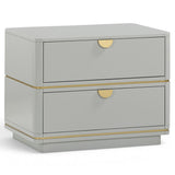 Julieta 2 Drawer Nightstand, Grey