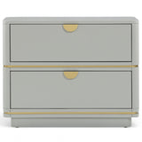 Julieta 2 Drawer Nightstand, Grey