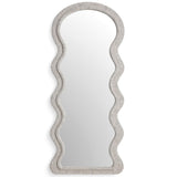 Rhodes Floor Mirror, Neutral Floral Jacquard