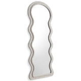 Rhodes Floor Mirror, Neutral Floral Jacquard