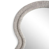 Rhodes Floor Mirror, Neutral Floral Jacquard