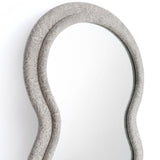 Rhodes Floor Mirror, Neutral Floral Jacquard